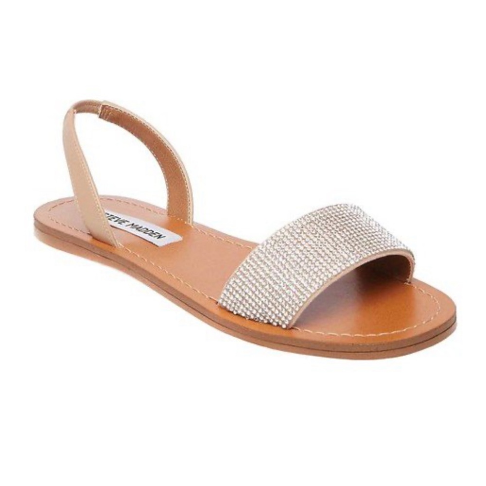 STEVE MADDEN ROCK RHINESTONE SANDAL FLAT🤍